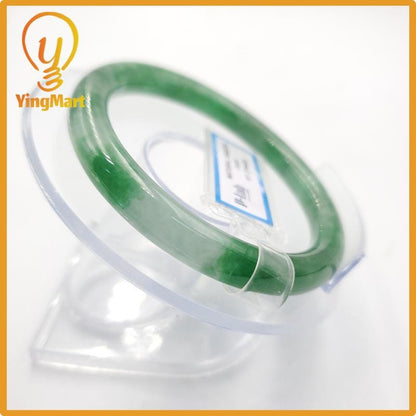 Yingmart 53mm PNJ274616 Certified Natural Color Grey White Natural Jadeite Jade Bangle Bracelet, Real Gemstone, Gift for Mom Grandma Sister
