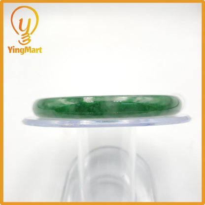 Yingmart 55mm PNJ Certified Natural Color Grey White Natural Jadeite Jade Bangle Bracelet, Real Gemstone, Gift for Her Mom Grandma Sister