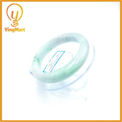 Yingmart 55mm PNJ Certified Natural Color Grey White Natural Jadeite Jade Bangle Bracelet, Real Gemstone, Gift for Her Mom Grandma