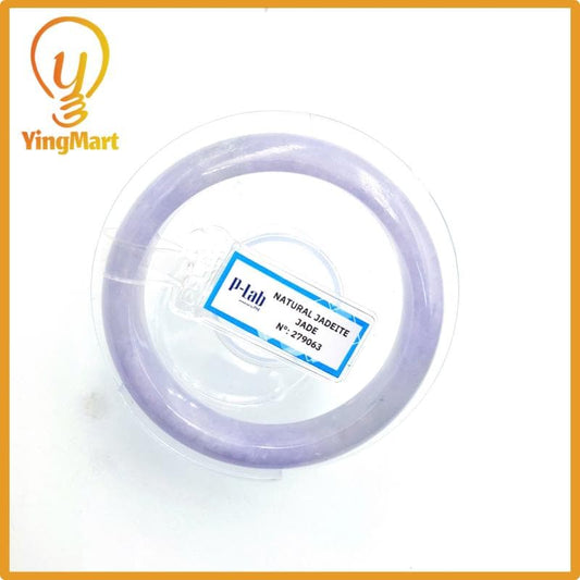 Yingmart 55mm PNJ Certified Natural Color Grey White Natural Jadeite Jade Bangle Bracelet, Real Gemstone, Gift for Her Mom Grandma