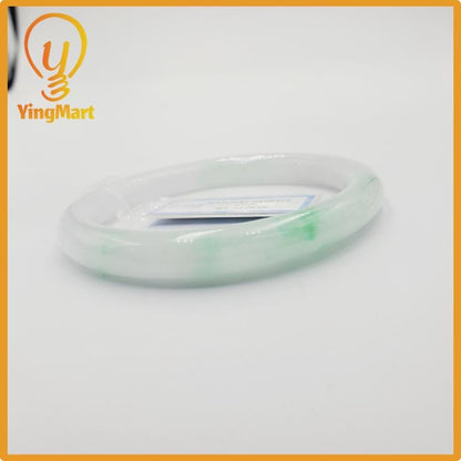 Yingmart 51mm PNJ Certified Natural Color Grey White Natural Jadeite Jade Bangle Bracelet, Real Gemstone, Gift for Her Mom Grandma Sister