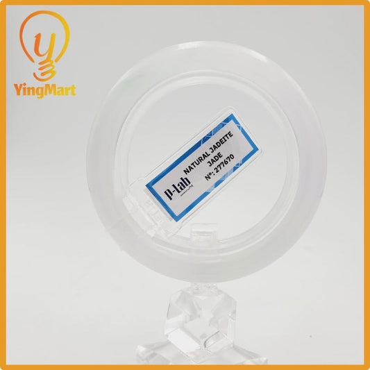 Yingmart 51mm PNJ Certified Natural Color Purplish White Natural Jadeite Jade Bangle Bracelet, Real Gemstone, Gift for Her Mom Grandma