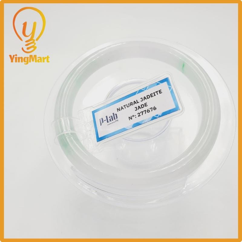 Yingmart 52mm PNJ277676 Certified Natural Color Grey White Natural Jadeite Jade Bangle Bracelet, Real Gemstone, Gift for Mom Grandma Sister