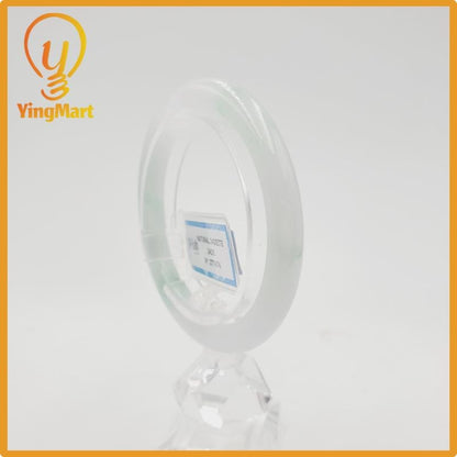 Yingmart 52mm PNJ277676 Certified Natural Color Grey White Natural Jadeite Jade Bangle Bracelet, Real Gemstone, Gift for Mom Grandma Sister