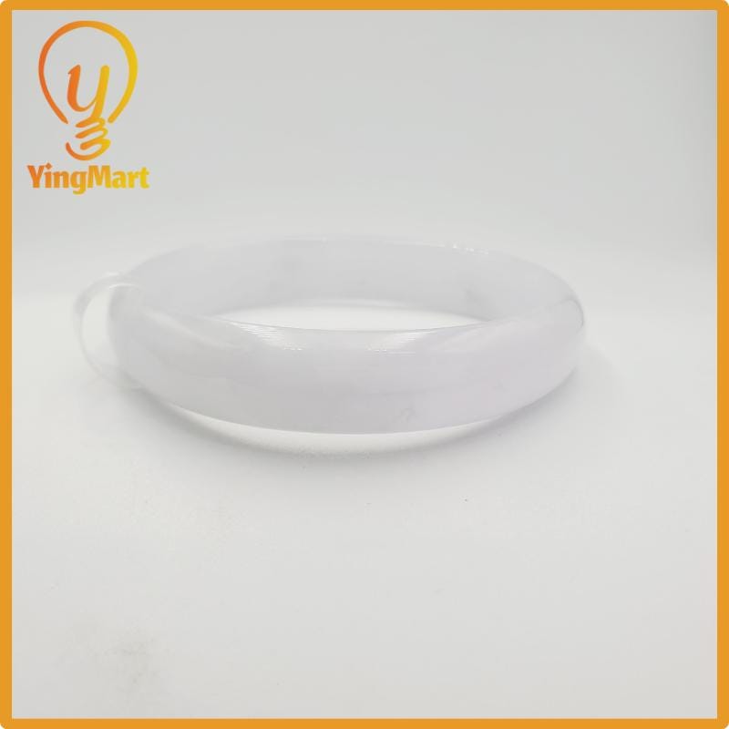 Yingmart 59mm PNJ Certified Natural Color Grey White Natural Jadeite Jade Bangle Bracelet, Real Gemstone, Gift for Her Mom Grandma Sister