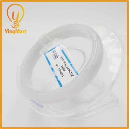 Yingmart 53mm PNJ277600 Certified Natural Color Grey White Natural Jadeite Jade Bangle Bracelet, Real Gemstone, Gift for Mom Grandma Sister