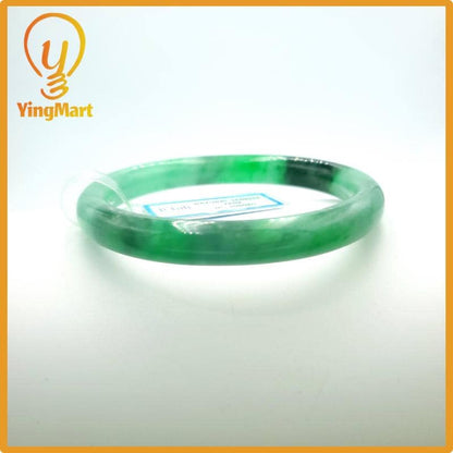 Yingmart 57mm PNJ Certified Natural Color Grey White Natural Jadeite Jade Bangle Bracelet, Real Gemstone, Gift for Her Mom Grandma Sister