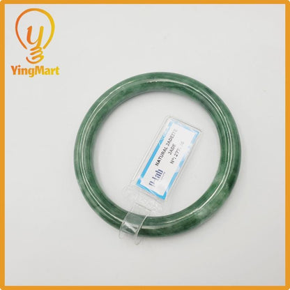 Yingmart 57mm PNJ Certified Natural Color Grey Grey White Natural Jadeite Jade Bangle Bracelet, Real Gemstone, Gift For Her Mom, Sister