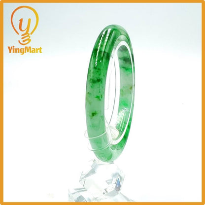 Jade Bangle 55mm PNJ Certified | Natural Color Grey White Jade Bangle Bracelet, Real Gemstone, Gift for Women, Men, Grandma, Sister