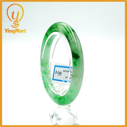 Jade Bangle 55mm PNJ Certified | Natural Color Grey White Jade Bangle Bracelet, Real Gemstone, Gift for Women, Men, Grandma, Sister