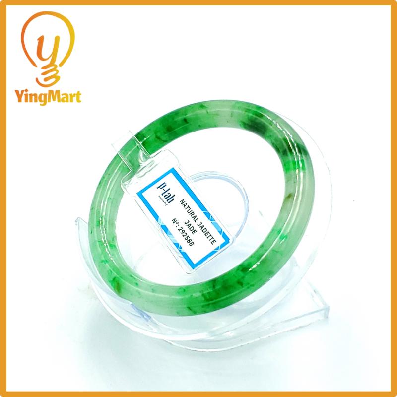 Jade Bangle 55mm PNJ Certified | Natural Color Grey White Jade Bangle Bracelet, Real Gemstone, Gift for Women, Men, Grandma, Sister