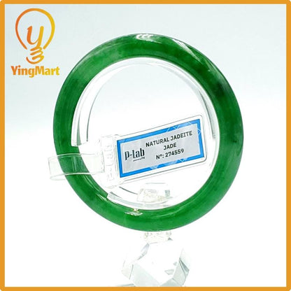 Jade Bangle 53mm PNJ Certified | Natural Color Grey White Jade Bangle Bracelet, Real Gemstone, Gift for Women, Men, Grandma, Sister