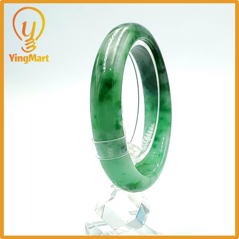 Jade Bangle 59mm PNJ Certified | Natural Color Grey White Jade Bangle Bracelet, Real Gemstone, Gift for Women, Men, Grandma, Sister