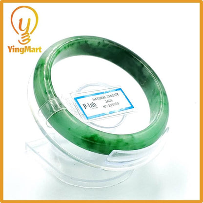 Jade Bangle 59mm PNJ Certified | Natural Color Grey White Jade Bangle Bracelet, Real Gemstone, Gift for Women, Men, Grandma, Sister