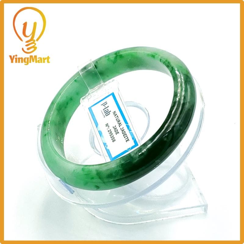 Jade Bangle 59mm PNJ Certified | Natural Color Grey White Jade Bangle Bracelet, Real Gemstone, Gift for Women, Men, Grandma, Sister