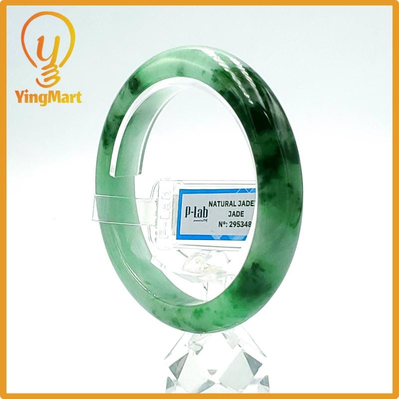 Jade Bangle 59mm PNJ Certified | Natural Color Grey Jade Bangle Bracelet, Real Gemstone, Gift for Women, Men, Grandma, Sister