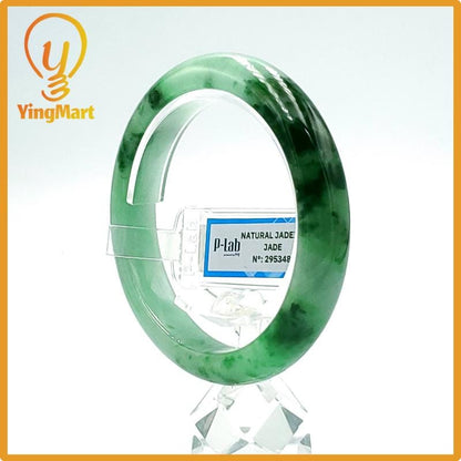 Jade Bangle 59mm PNJ Certified | Natural Color Grey Jade Bangle Bracelet, Real Gemstone, Gift for Women, Men, Grandma, Sister