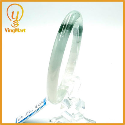 Jade Bangle 63mm PNJ Certified | Natural Color Grey White Jade Bangle Bracelet, Real Gemstone, Gift for Women, Men, Grandma, Sister