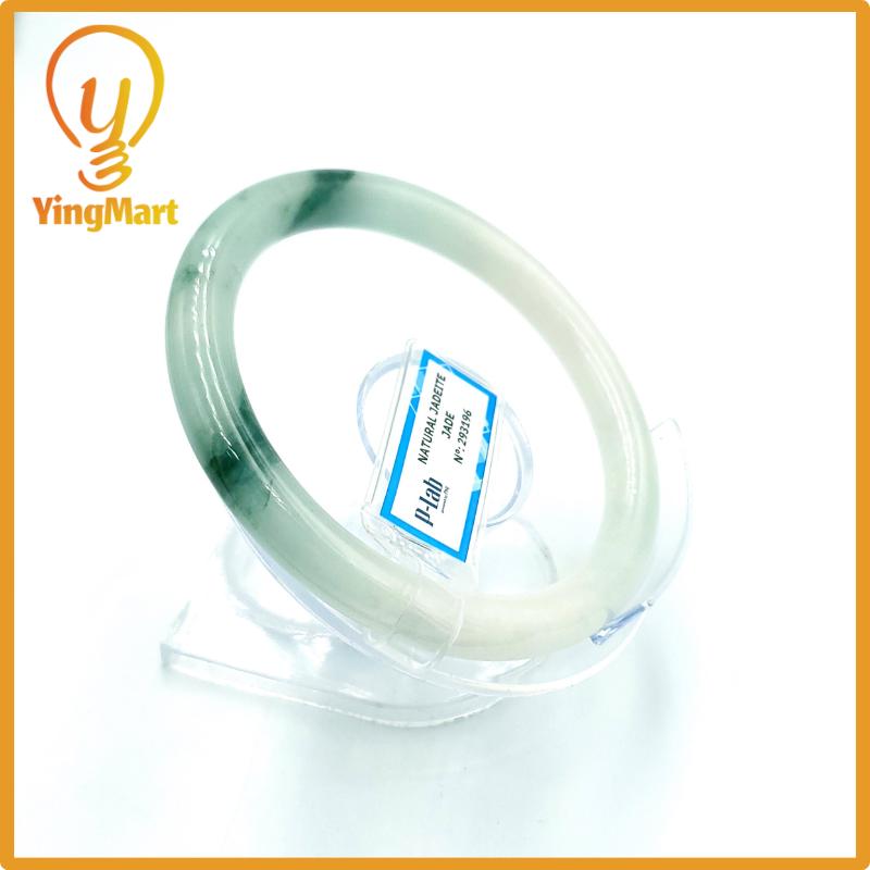 Jade Bangle 63mm PNJ Certified | Natural Color Grey White Jade Bangle Bracelet, Real Gemstone, Gift for Women, Men, Grandma, Sister