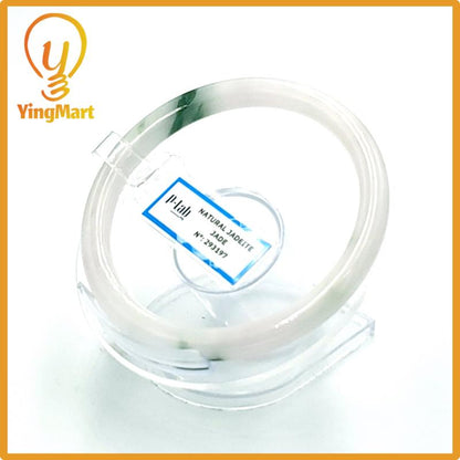 Jade Bangle 64mm PNJ Certified | Natural Color Purplish White Jade Bangle Bracelet, Real Gemstone, Gift for Women, Men, Grandma, Sister