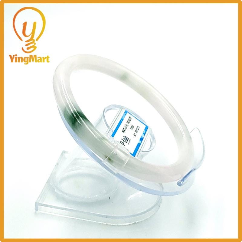 Jade Bangle 64mm PNJ Certified | Natural Color Purplish White Jade Bangle Bracelet, Real Gemstone, Gift for Women, Men, Grandma, Sister