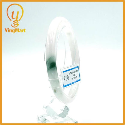 Jade Bangle 64mm PNJ Certified | Natural Color Purplish White Jade Bangle Bracelet, Real Gemstone, Gift for Women, Men, Grandma, Sister