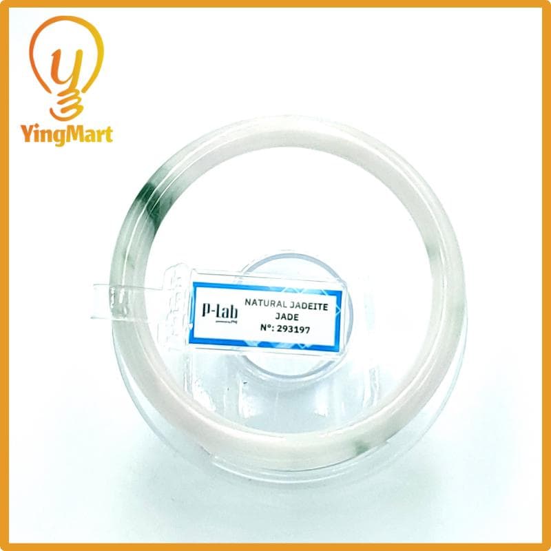 Jade Bangle 64mm PNJ Certified | Natural Color Purplish White Jade Bangle Bracelet, Real Gemstone, Gift for Women, Men, Grandma, Sister