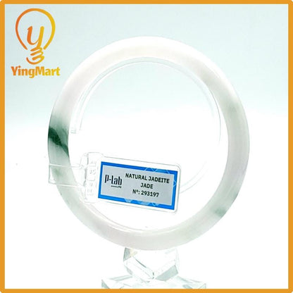 Jade Bangle 64mm PNJ Certified | Natural Color Purplish White Jade Bangle Bracelet, Real Gemstone, Gift for Women, Men, Grandma, Sister