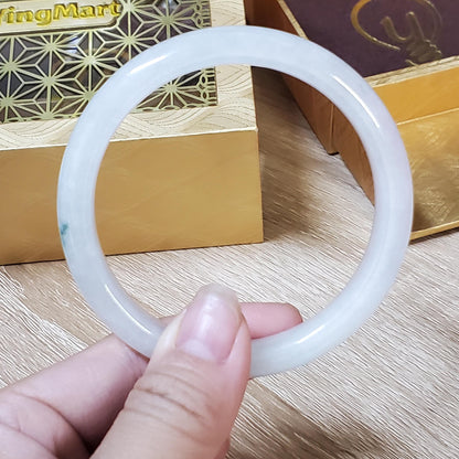 High Quality 48–72mm Natural-Colour Jade White YingMart Burmese Bangle Gift for Mom Grandma Sister Mens Feng Shui Personalized