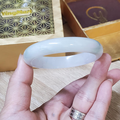 High Quality 48–72mm Natural-Colour Jade White YingMart Burmese Bangle Gift for Mom Grandma Sister Mens Feng Shui Personalized