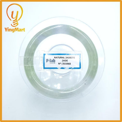 Yingmart  49mm PNJ Certified Natural Color Grey White Natural Jadeite Jade Bangle Bracelet, Real Gemstone, Gift for Her Mom Grandma Sister