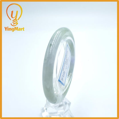 Yingmart  49mm PNJ Certified Natural Color Grey White Natural Jadeite Jade Bangle Bracelet, Real Gemstone, Gift for Her Mom Grandma Sister