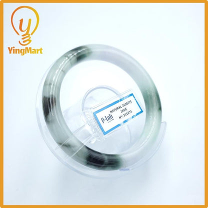 Yingmart  57mm PNJ Certified Natural Color Green White To Green Natural Jadeite Jade Bangle Bracelet, Real Gemstone, Gift for Her Mom