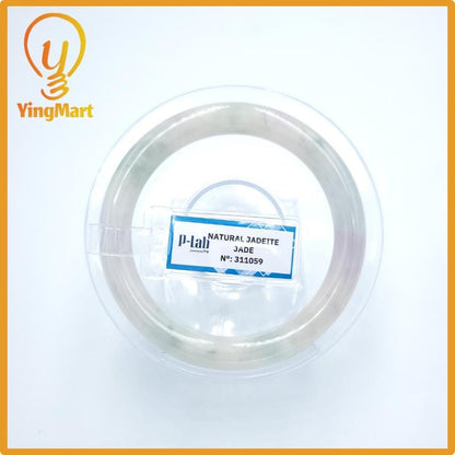 Yingmart  52mm PNJ Certified Natural Color Grey White Natural Jadeite Jade Bangle Bracelet, Real Gemstone, Gift for Her Mom Grandma Sister