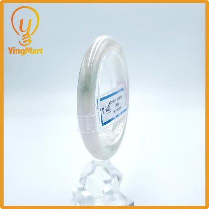 Yingmart  52mm PNJ Certified Natural Color Grey White Natural Jadeite Jade Bangle Bracelet, Real Gemstone, Gift for Her Mom Grandma Sister