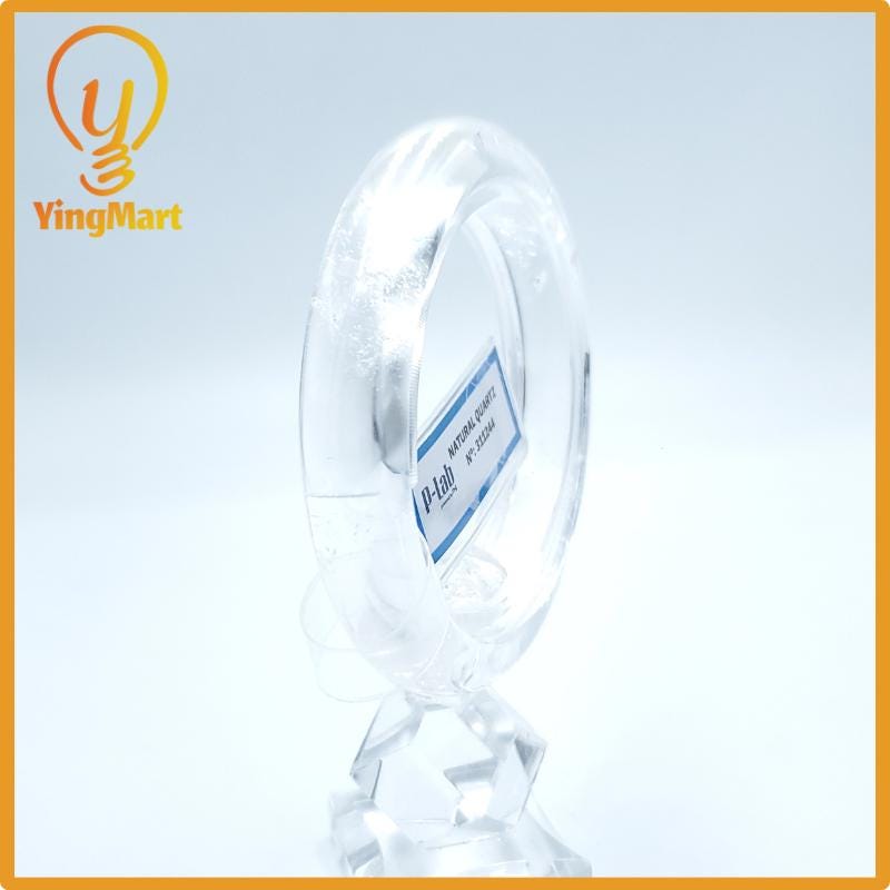 Yingmart  54mm PNJ Certified Natural Color Colorless Natural Crytal Quartz Bangle Bracelet, Real Gemstone, Gift for Her Mom Grandma Sister