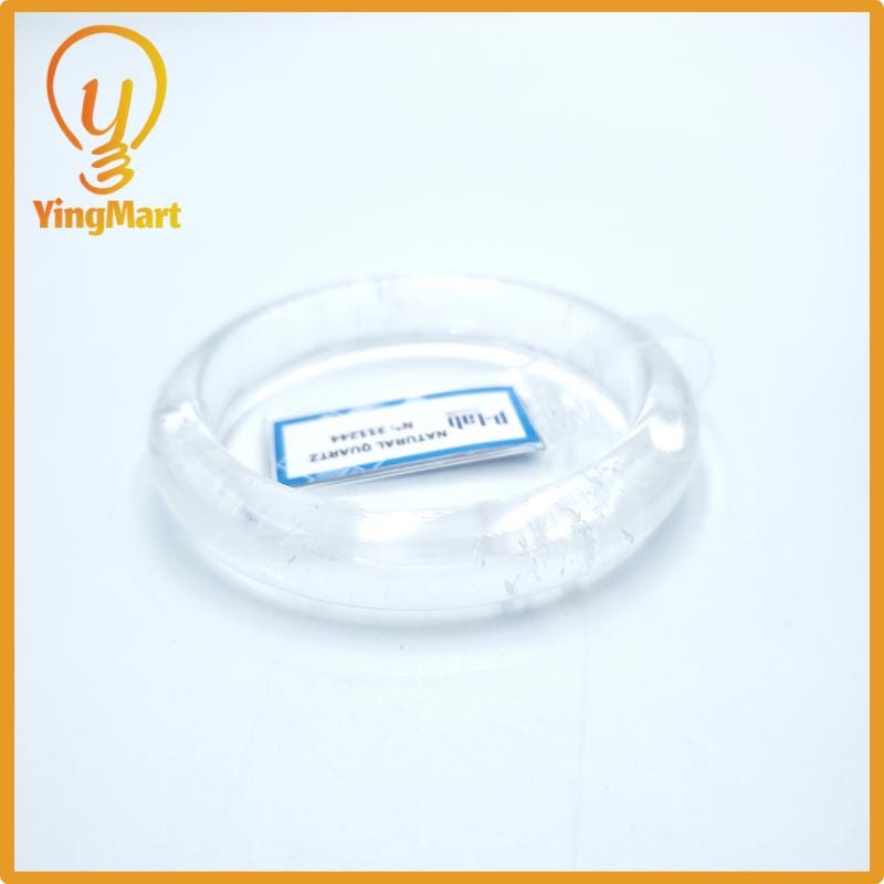 Yingmart  54mm PNJ Certified Natural Color Colorless Natural Crytal Quartz Bangle Bracelet, Real Gemstone, Gift for Her Mom Grandma Sister