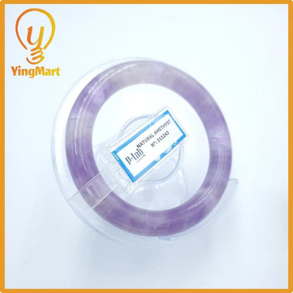 Yingmart  52mm PNJ Certified Natural Color Purple, Grey White Natural Amethyst Bangle Bracelet, Real Gemstone, Gift for Her Mom Grandma