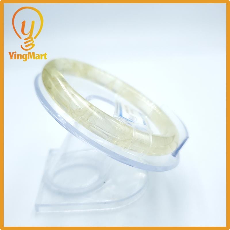 Yingmart PNJ Certified Natural Color Light Yellow Natural Citrine Bangle Bracelet, Real Gemstone, Gift for Her Mom Grandma Sister