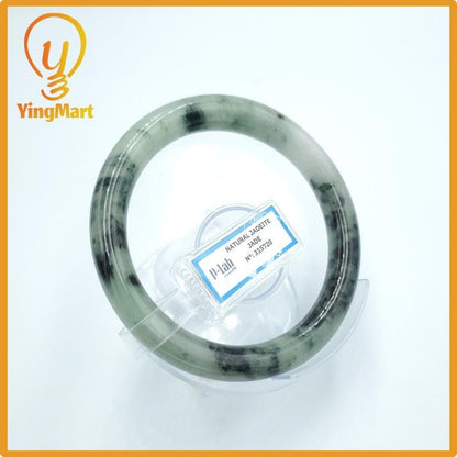 Yingmart  63mm PNJ Certified Natural Color Grey White, Brown, Grey, Black Natural Jadeite Jade Bangle Bracelet, Real Gemstone, Gift for Her