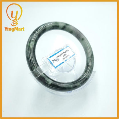 Yingmart  62mm PNJ Certified Natural Color Grey White Natural Jadeite Jade Bangle Bracelet, Real Gemstone, Gift for Her Mom Grandma Sister
