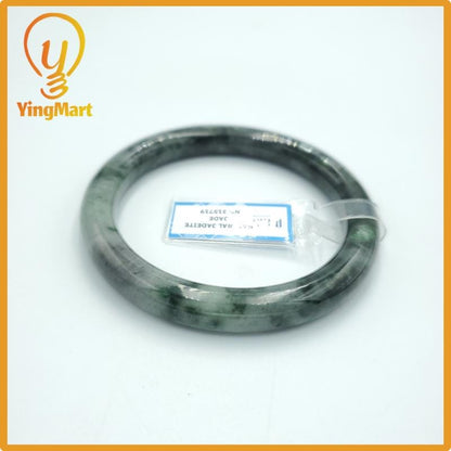 Yingmart  62mm PNJ Certified Natural Color Grey White Natural Jadeite Jade Bangle Bracelet, Real Gemstone, Gift for Her Mom Grandma Sister