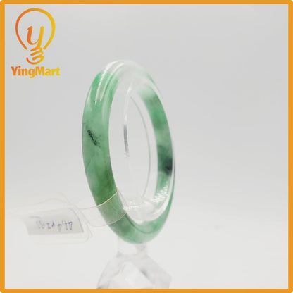 Yingmart  47mm PNJ Certified Natural Color Greyish Very Slightly Green To Very Dark Green Natural Jadeite Jade Bangle, Real Gemstone