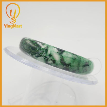 Yingmart 52mm PNJ Certified Natural Color Light To Dark Green Natural Jadeite Jade Bangle Bracelet, Real Gemstone, Gift for Her Mom Grandma
