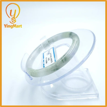 Yingmart  48mm PNJ Certified Natural Color Grey White Natural Jadeite Jade Bangle Bracelet, Real Gemstone, Gift for Her Mom Grandma Sister