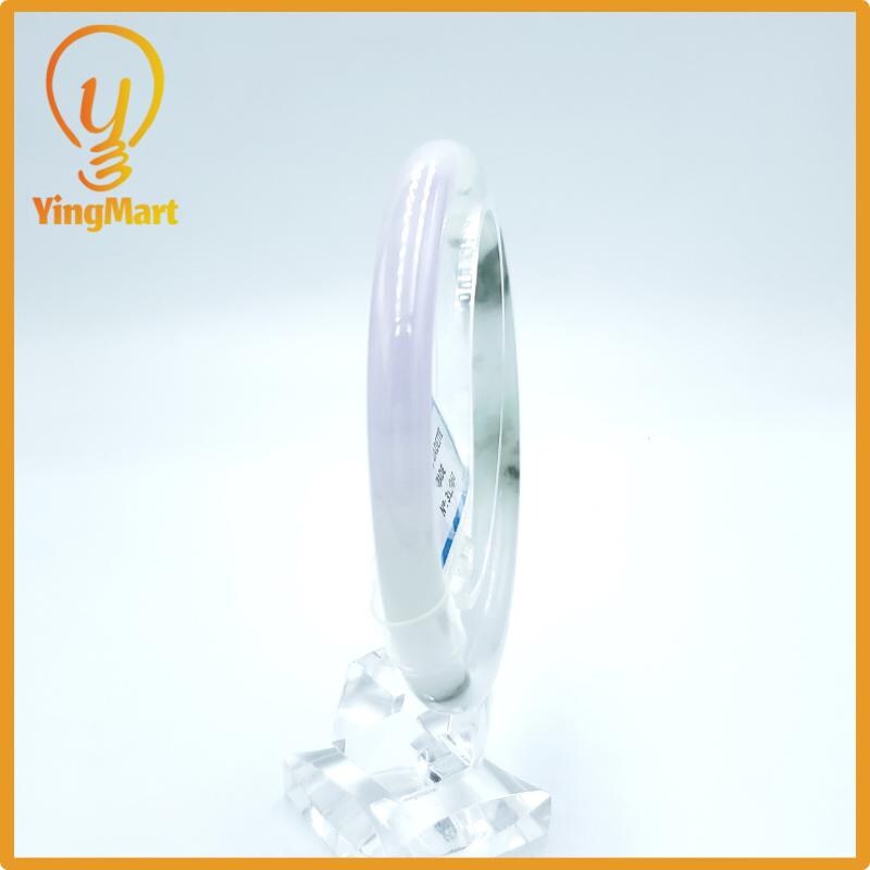 Yingmart  61mm PNJ Certified Natural Color Grey White Natural Jadeite Jade Bangle Bracelet, Real Gemstone, Gift for Her Mom Grandma Sister