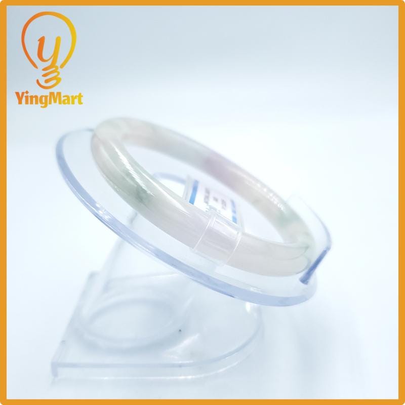 Yingmart  52mm PNJ Certified Natural Color Grey White Natural Jadeite Jade Bangle Bracelet, Real Gemstone, Gift for Her Mom Grandma Sister