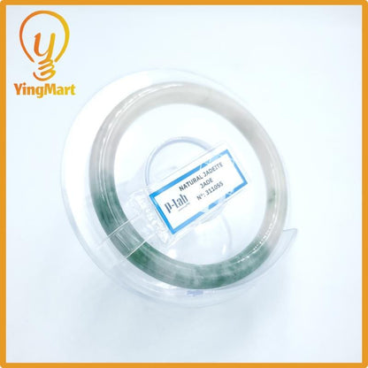 Yingmart  53mm PNJ Certified Natural Color Grey White Natural Jadeite Jade Bangle Bracelet, Real Gemstone, Gift for Her Mom Grandma Sister