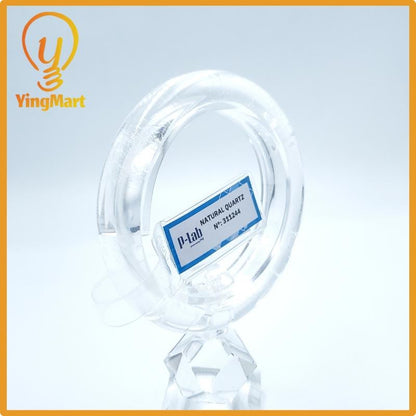 Yingmart  54mm PNJ Certified Natural Color Colorless Natural Crytal Quartz Bangle Bracelet, Real Gemstone, Gift for Her Mom Grandma Sister