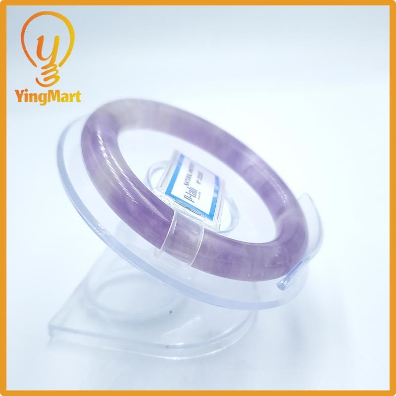 Yingmart  52mm PNJ Certified Natural Color Purple, Grey White Natural Amethyst Bangle Bracelet, Real Gemstone, Gift for Her Mom Grandma